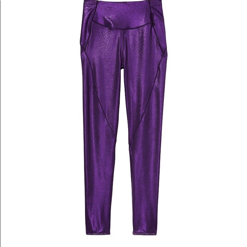 Victoria’s Secret Purple Metallic Leggings SIZE 8 NWT